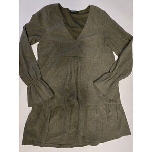 VERY J - WOMEN'S SMALL -GREEN LONG SLEEVE LINED‎ DRESS BOUTIQUE